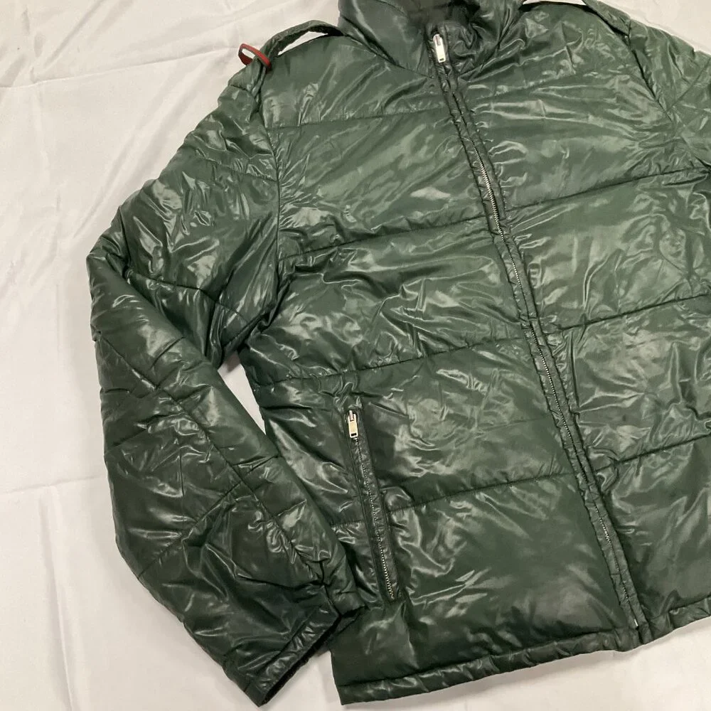 Gucci Down Puffer Jacket Mens Size 52 XL Green Made in Italy